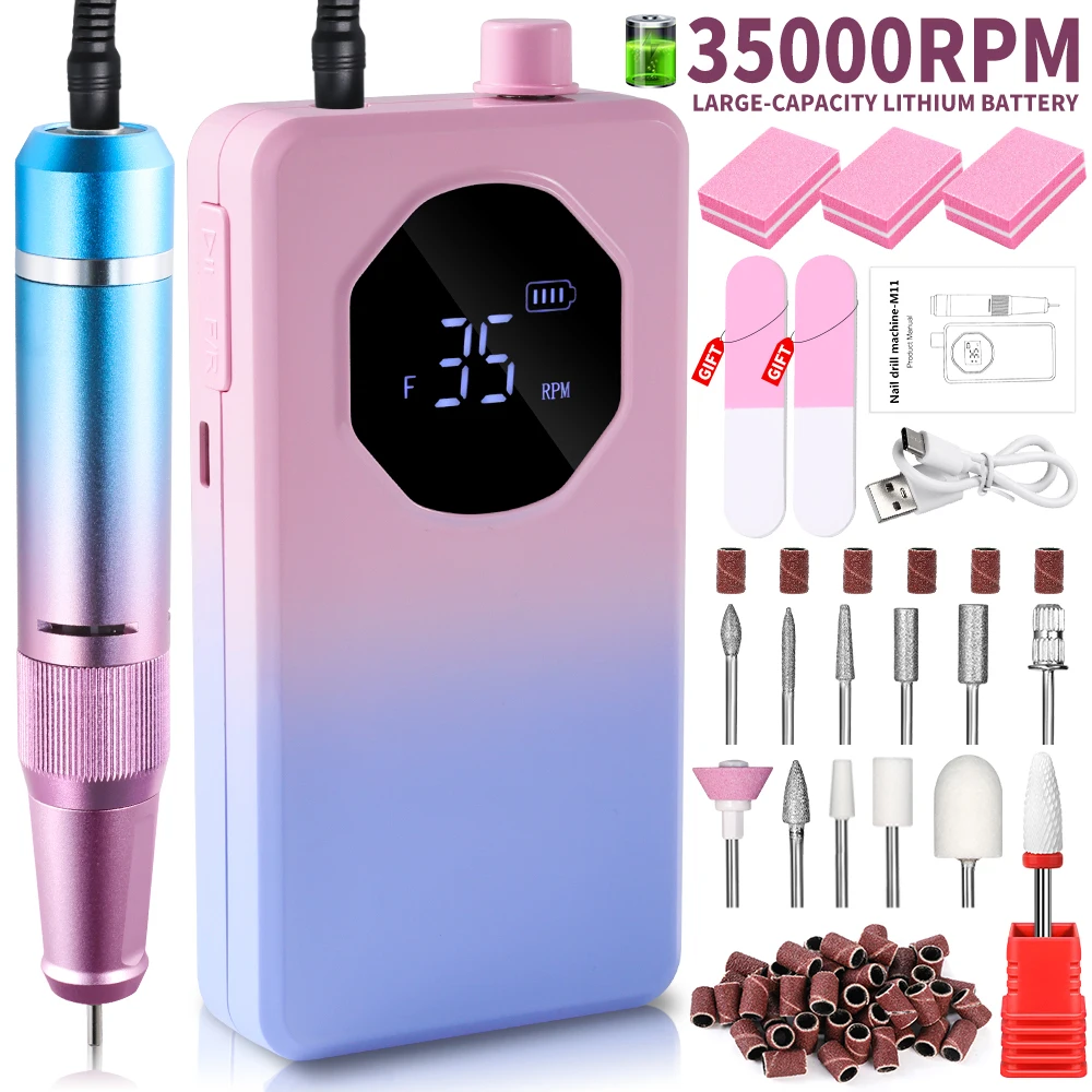 Power Tools Sander - 35000RPM Rechargeable Electric Nail Drill Machine