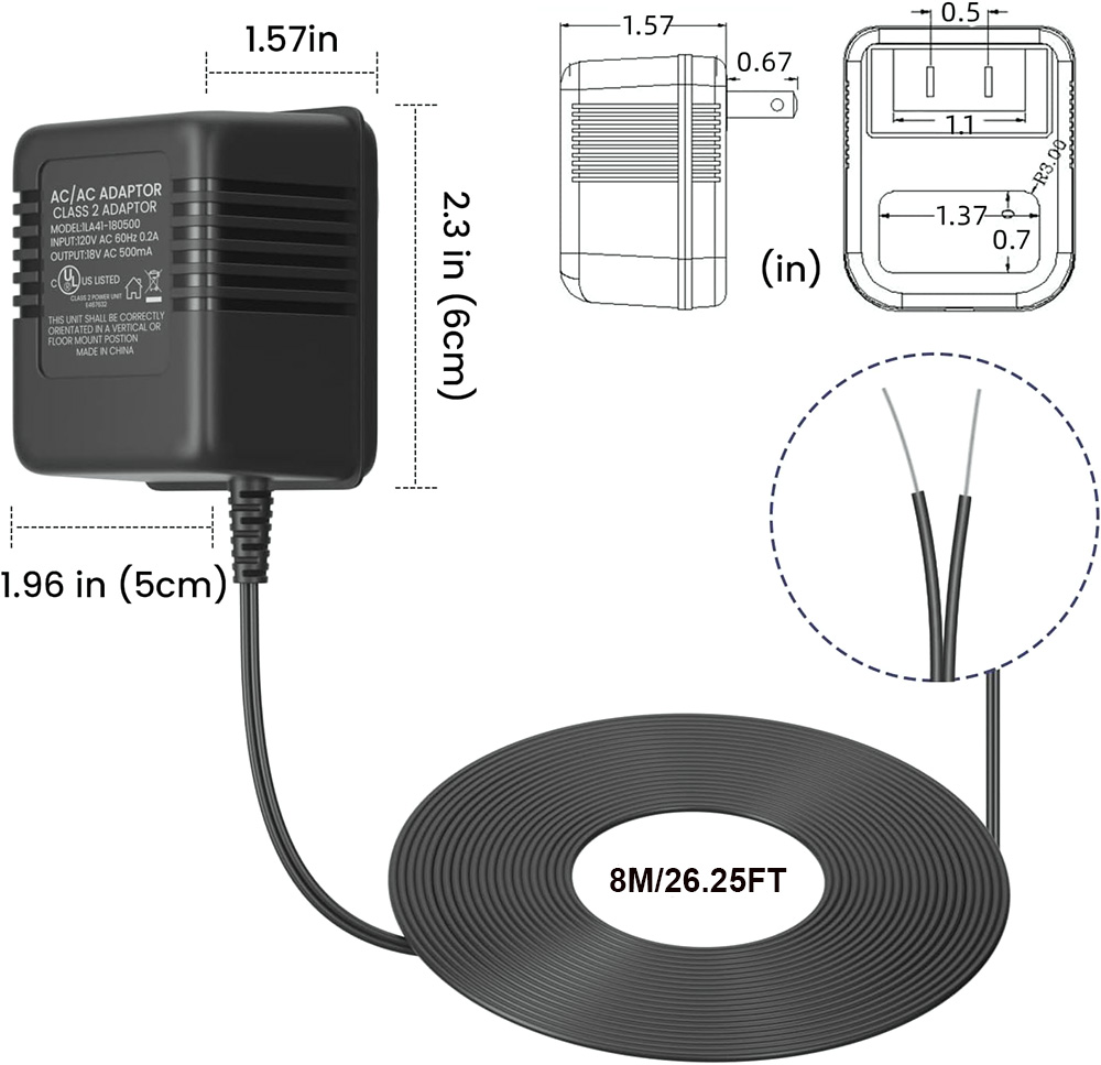 18V 500mA Doorbell Adapter, Vi - Power Tools Video ulasan dan harga