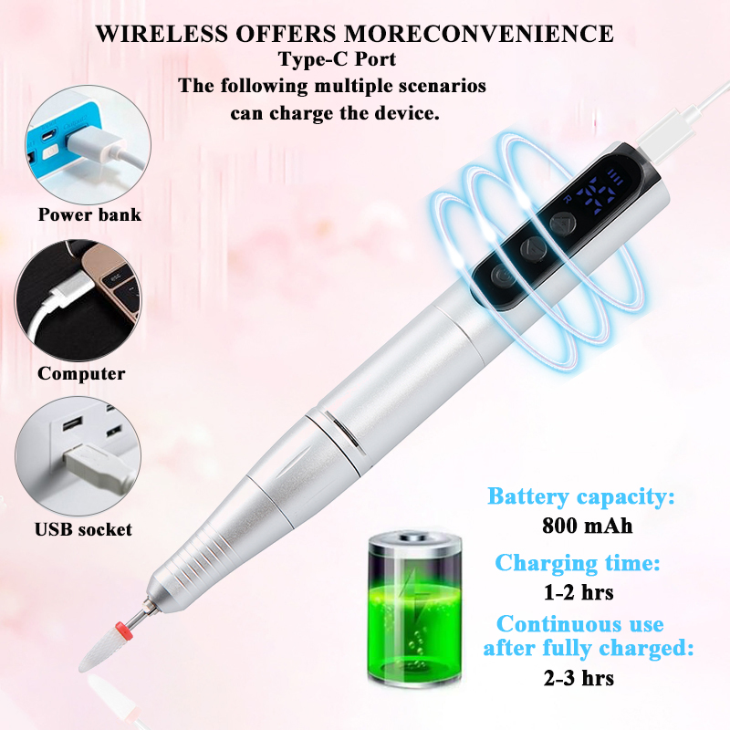 Wireless 35000RPM Nail Drill P - Power Tools Sander ulasan dan harga